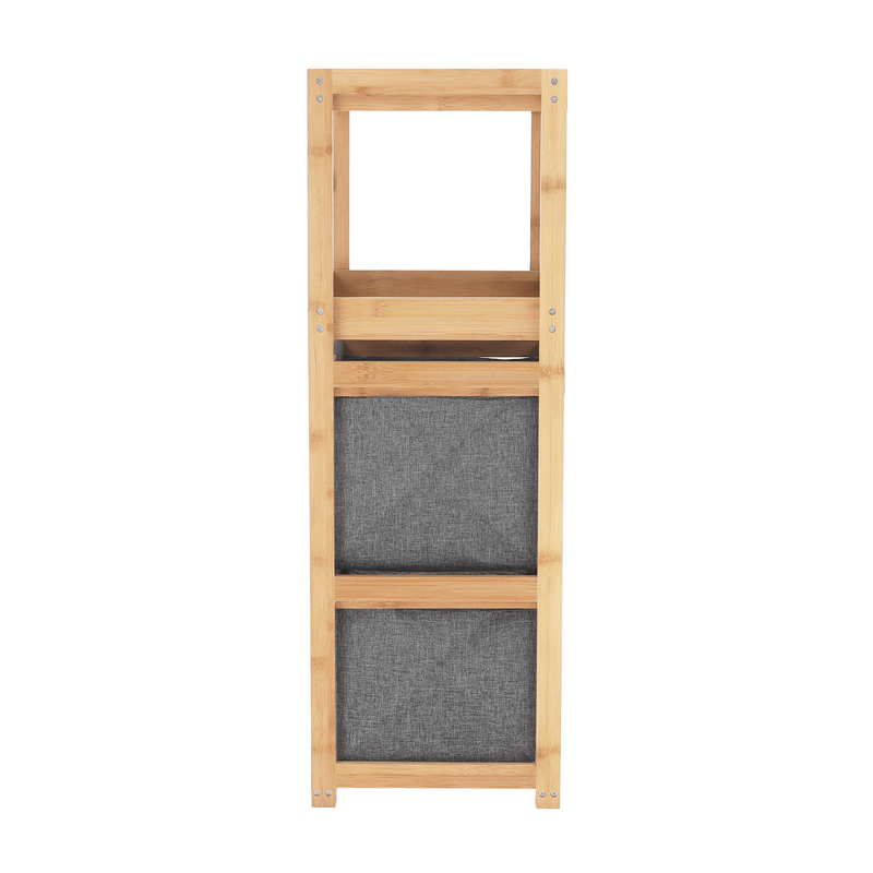 Casa si Gradina - Mobilier - Biblioteci si rafturi - Rafturi - Raft, lacuit bambus/ tesatura gri, KELANA - Infinity.ro