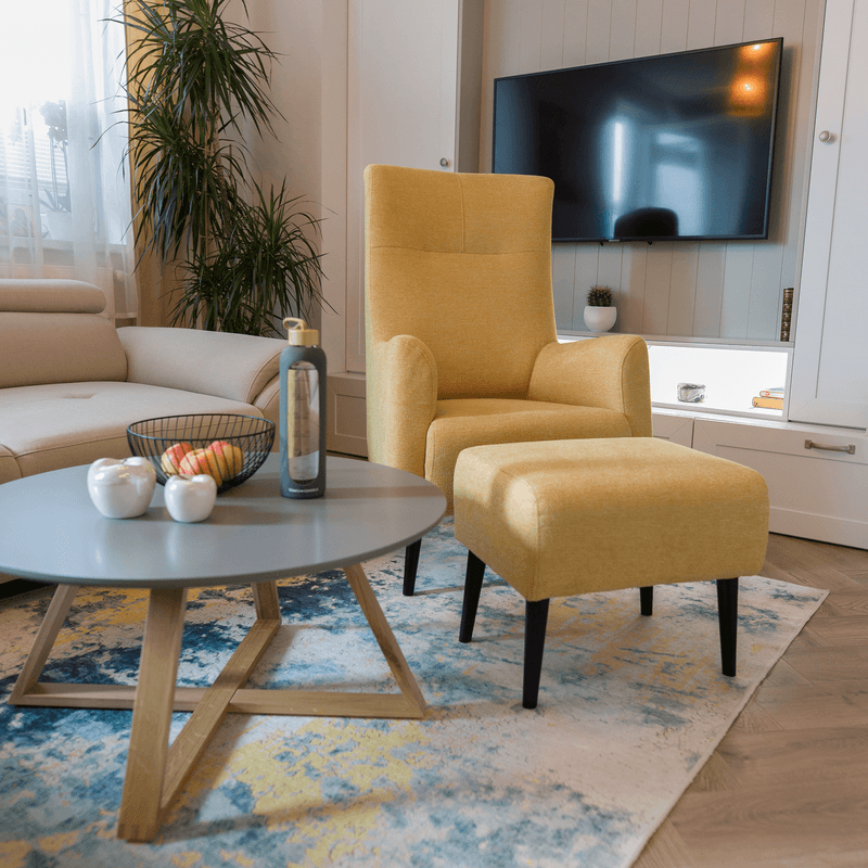 Casa si Gradina - Mobilier - Scaune si fotolii - Tabureti - Taburet, galben/ negru, SAMY - Infinity.ro