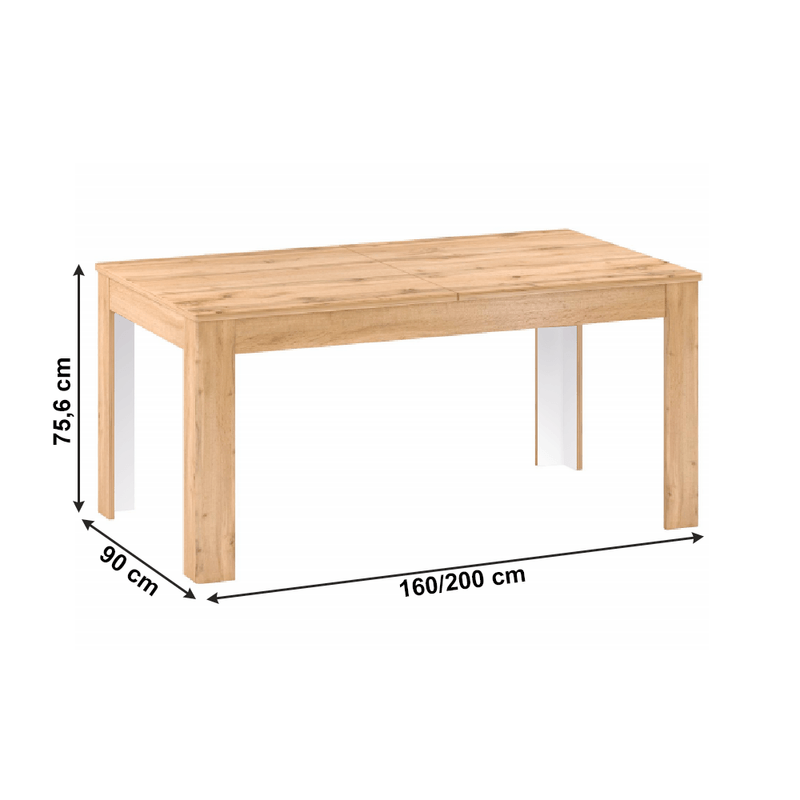 Casa si Gradina - Mobilier - Mese si birouri - Mese bucatarie si dining - Masa de luat masa plianta, stejar apalache, 160-200x90 cm, PUSAN S - Infinity.ro