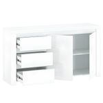 Casa si Gradina - Mobilier - Comode si corpuri - Comode - Comoda 2D3S, alb lucios, LINDY - Infinity.ro