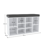 Casa si Gradina - Mobilier - Organizare si depozitare - Organizator incaltaminte - Suport pentru pantofi cu banca, alba, FADDY TIP M 1779 - Infinity.ro