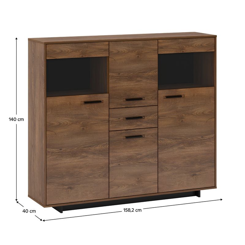 Casa si Gradina - Mobilier - Comode si corpuri - Comode - Comoda, stejar bolzano / negru, DELIS K - Infinity.ro