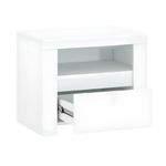 Casa si Gradina - Mobilier - Comode si corpuri - Noptiere - Noptiera 1S, alb lucios, LINDY - Infinity.ro