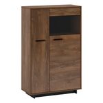 Casa si Gradina - Mobilier - Comode si corpuri - Comode - Comoda/ vitrina, stejar bolzano / negru, dreapta, DELIS C2 - Infinity.ro