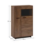 Casa si Gradina - Mobilier - Comode si corpuri - Comode - Comoda/ vitrina, stejar bolzano / negru, dreapta, DELIS C2 - Infinity.ro