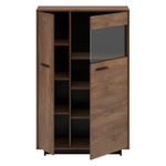 Casa si Gradina - Mobilier - Comode si corpuri - Comode - Comoda/ vitrina, stejar bolzano / negru, dreapta, DELIS C2 - Infinity.ro
