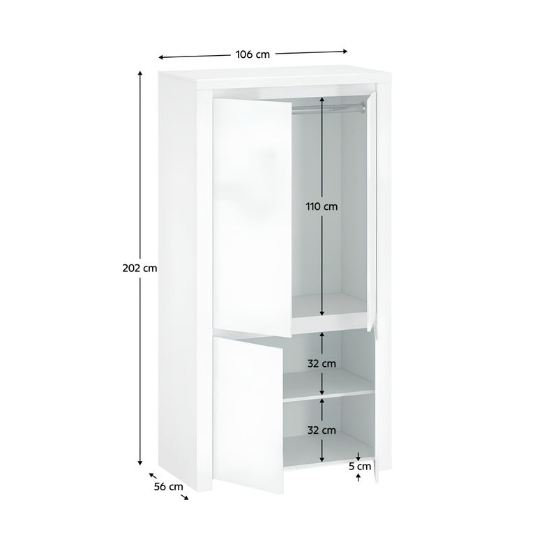 Casa si Gradina - Mobilier - Dulapuri si sifoniere - Dulapuri - Dulap 4D, alb lucios, LINDY - Infinity.ro