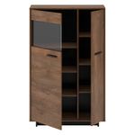 Casa si Gradina - Mobilier - Comode si corpuri - Comode - Comoda / vitrina, stejar bolzano / negru, stanga, DELIS C1 - Infinity.ro