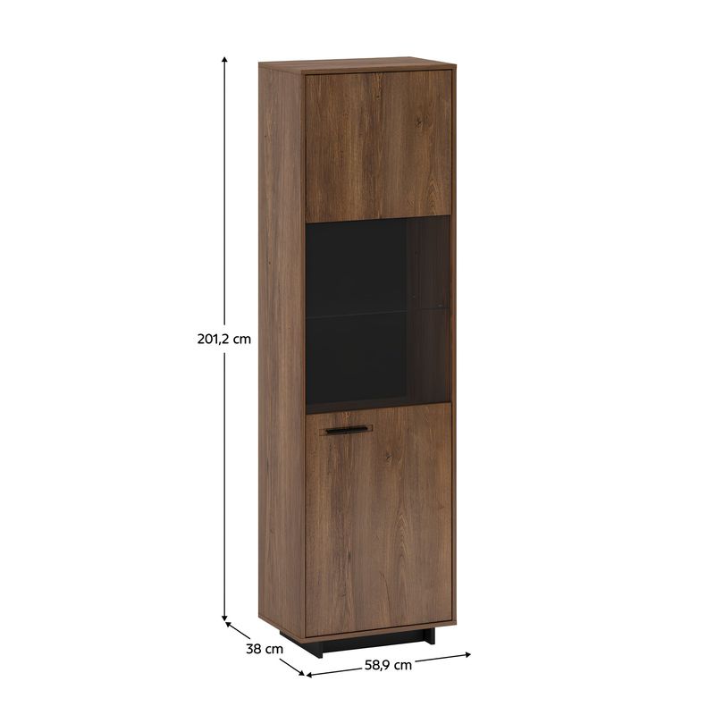 Casa si Gradina - Mobilier - Dulapuri si sifoniere - Dulapuri - Vitrina, stejar bolzano / negru, dreapta, DELIS A2 - Infinity.ro