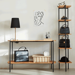 Casa si Gradina - Mobilier - Biblioteci si rafturi - Rafturi - Raft in stil industrial, negru / salcam, MULIN - Infinity.ro