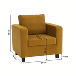 Casa si Gradina - Mobilier - Scaune si fotolii - Fotolii - Fotoliu, tesatura mustar, LUANA - Infinity.ro