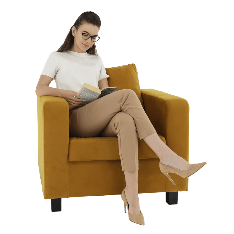 Casa si Gradina - Mobilier - Scaune si fotolii - Fotolii - Fotoliu, tesatura mustar, LUANA - Infinity.ro