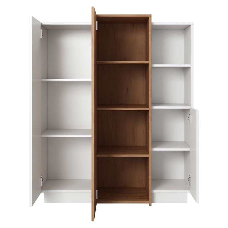 Casa si Gradina - Mobilier - Comode si corpuri - Comode - Comoda 3D, alb / stejar craft auriu, TRIO - Infinity.ro