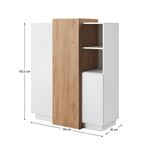 Casa si Gradina - Mobilier - Comode si corpuri - Comode - Comoda 3D, alb / stejar craft auriu, TRIO - Infinity.ro