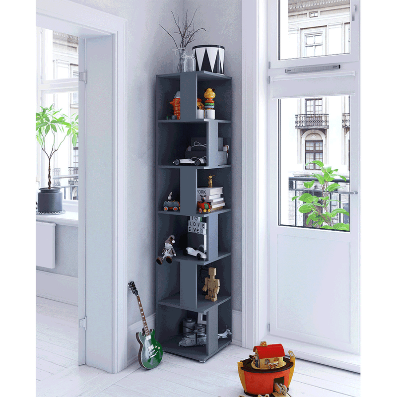 Casa si Gradina - Mobilier - Biblioteci si rafturi - Rafturi - Raft de colt, grafit, KORIND - Infinity.ro