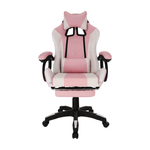 Casa si Gradina - Mobilier - Scaune si fotolii - Scaune - Scaun de birou/joc cu iluminare LED RGB, roz/alb, JOVELA - Infinity.ro