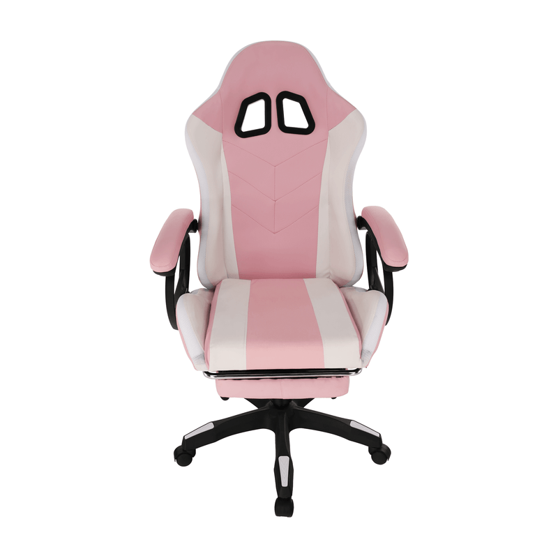 Casa si Gradina - Mobilier - Scaune si fotolii - Scaune - Scaun de birou/joc cu iluminare LED RGB, roz/alb, JOVELA - Infinity.ro