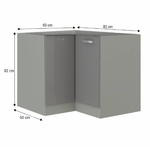 Casa si Gradina - Mobilier - Dulapuri si sifoniere - Dulapuri - Dulap inferior de colt, gri lucios, PRADO 90/90 DN ZB - Infinity.ro