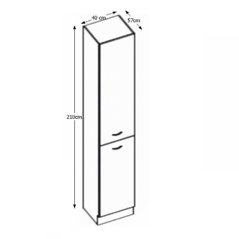 Casa si Gradina - Mobilier - Dulapuri si sifoniere - Dulapuri - Dulap inalt pentru produse alimentare, crem extra lucios, PRADO 40 DK-210 2F - Infinity.ro