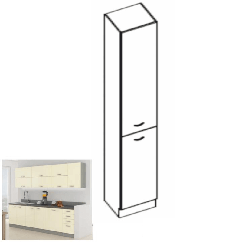 Casa si Gradina - Mobilier - Dulapuri si sifoniere - Dulapuri - Dulap inalt pentru produse alimentare, crem extra lucios, PRADO 40 DK-210 2F - Infinity.ro