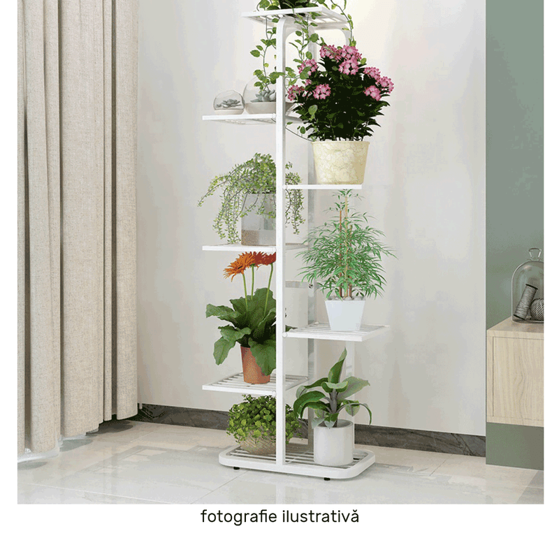 Casa si Gradina - Gradinarit si plante - Plante si ghivece - Ghivece si suporturi - Suport pentru flori din metal, alb, BAMIR TIP 2 - Infinity.ro