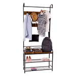 Casa si Gradina - Mobilier - Biblioteci si rafturi - Rafturi - Raft pentru pantofi, lemn rustic si metal negru / MDF, KELAM - Infinity.ro