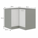 Casa si Gradina - Mobilier - Comode si corpuri - Corpuri bucatarie - Cabinet inferior, alb extra lucios/gri, PRADO 90/90 DN BB - Infinity.ro