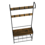 Casa si Gradina - Mobilier - Biblioteci si rafturi - Rafturi - Raft pentru pantofi, lemn rustic si metal negru / MDF, KELAM - Infinity.ro