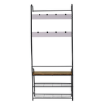 Casa si Gradina - Mobilier - Biblioteci si rafturi - Rafturi - Raft pentru pantofi, lemn rustic si metal negru / MDF, KELAM - Infinity.ro