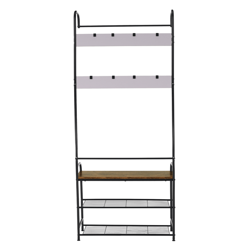 Casa si Gradina - Mobilier - Biblioteci si rafturi - Rafturi - Raft pentru pantofi, lemn rustic si metal negru / MDF, KELAM - Infinity.ro