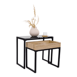 Casa si Gradina - Mobilier - Mese si birouri - Masute de cafea - Set de doua mese de cafea, stejar / negru, DAGOR - Infinity.ro