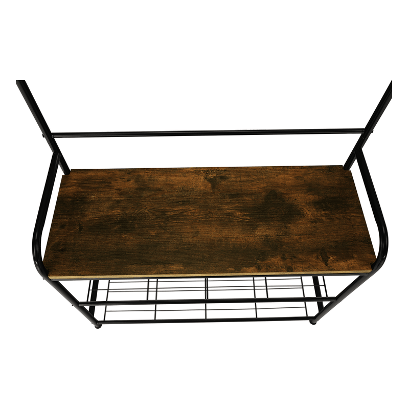 Casa si Gradina - Mobilier - Biblioteci si rafturi - Rafturi - Raft pentru pantofi, lemn rustic si metal negru / MDF, KELAM - Infinity.ro