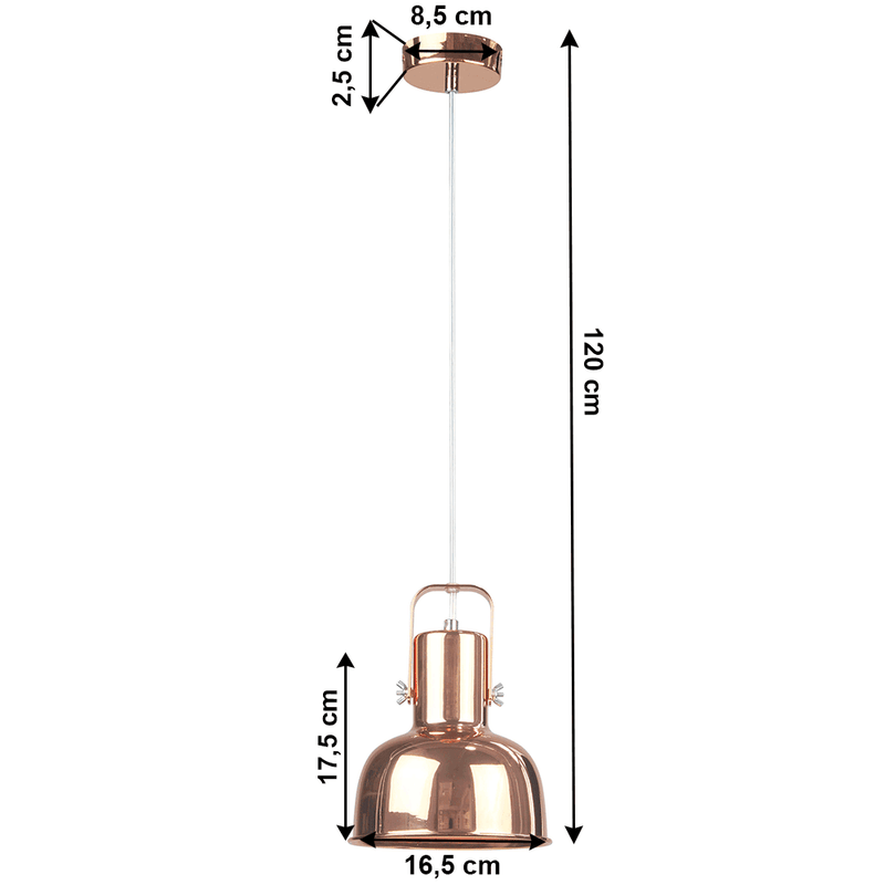 Casa si Gradina - Corpuri si surse de iluminat - Lustre si pendule - Lampa suspendata in stil retro, metal, roz auriu, AVIER TIP 3 - Infinity.ro
