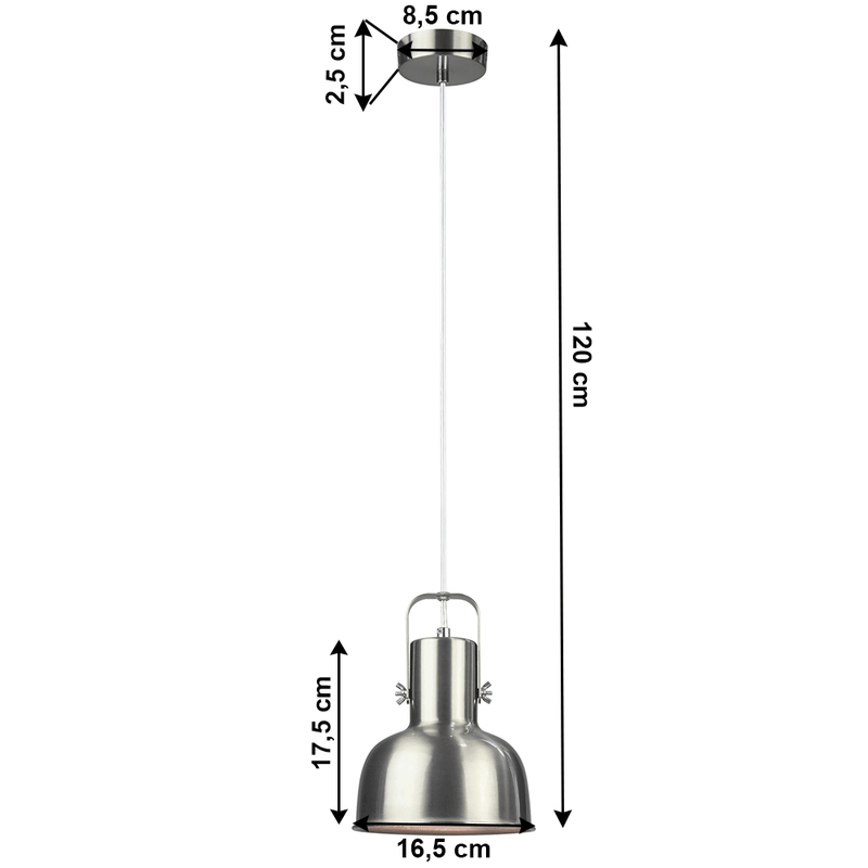 Casa si Gradina - Corpuri si surse de iluminat - Lustre si pendule - Lampa suspendata in stil retro, metal, nichel mat, AVIER TIP 3 - Infinity.ro