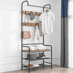 Casa si Gradina - Mobilier - Biblioteci si rafturi - Rafturi - Raft pentru pantofi, lemn rustic si metal negru / MDF, KELAM - Infinity.ro