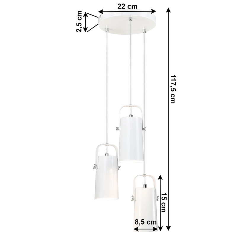 Casa si Gradina - Corpuri si surse de iluminat - Lustre si pendule - Lampa suspendata, alba / metalica, DEVAN - Infinity.ro