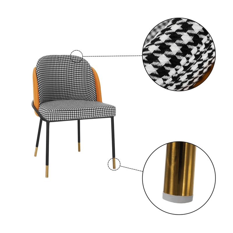 Casa si Gradina - Mobilier - Scaune si fotolii - Scaune - Scaun de luat masa, model alb-negru / piele ecologica camel, KIRNA - Infinity.ro