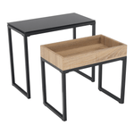 Casa si Gradina - Mobilier - Mese si birouri - Masute de cafea - Set de doua mese de cafea, stejar / negru, DAGOR - Infinity.ro