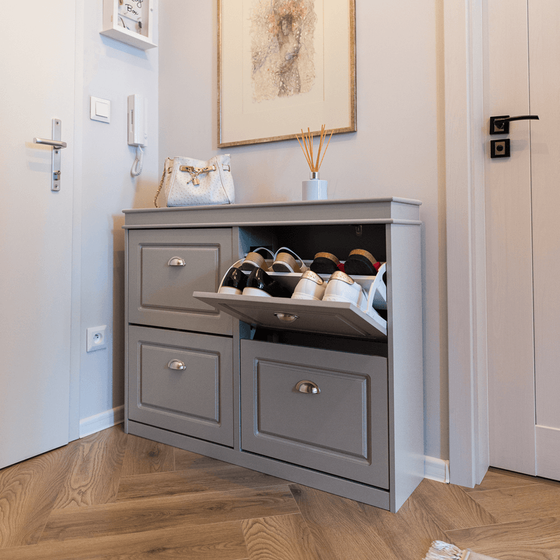 Casa si Gradina - Mobilier - Dulapuri si sifoniere - Dulapuri pantofi - Pantofar, 2 compartimente, gri, SEBER TYP 5 - Infinity.ro