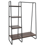 Casa si Gradina - Constructii - Depozitare, transport si protectie - Rafturi, fisete si vestiare - Organizator dulap / raft cu etajere, negru / nuc, ROBYN - Infinity.ro