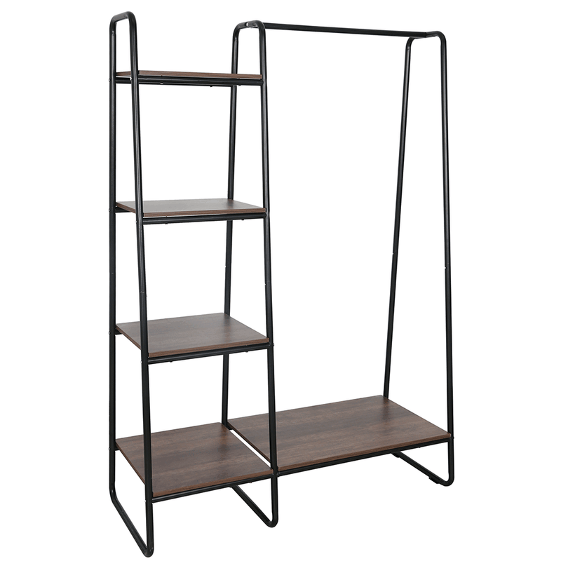 Casa si Gradina - Constructii - Depozitare, transport si protectie - Rafturi, fisete si vestiare - Organizator dulap / raft cu etajere, negru / nuc, ROBYN - Infinity.ro