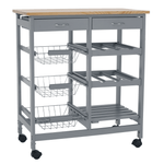 Casa si Gradina - Bucatarie si vesela - Ustensile bucatarie - Cosuri servire - Carucior de servire, gri/ natural, BARABE - Infinity.ro