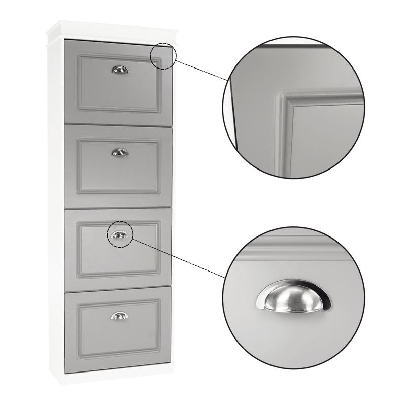 Casa si Gradina - Mobilier - Dulapuri si sifoniere - Dulapuri pantofi - Pantofar, 4 compartimente, alb/gri, SEBER TYP 3 - Infinity.ro