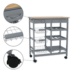 Casa si Gradina - Bucatarie si vesela - Ustensile bucatarie - Cosuri servire - Carucior de servire, gri/ natural, BARABE - Infinity.ro