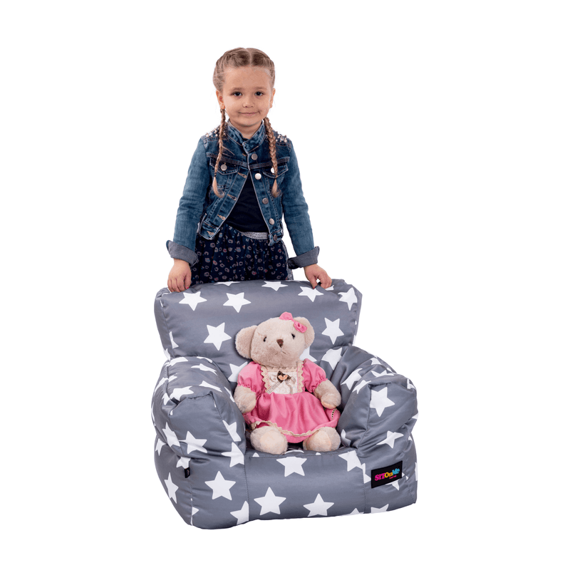 Casa si Gradina - Mobilier - Scaune si fotolii - Fotolii - Fotoliu tip puff, gri/alb, model stea, LURKO - Infinity.ro