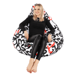 Casa si Gradina - Mobilier - Scaune si fotolii - Fotolii - Fotoliu tip puff, model alb / negru / gri / rosu, ELION - Infinity.ro