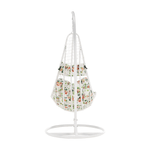 Casa si Gradina - Gradina si terasa - Balansoare si hamace - Balansoare - Fotoliu suspendat, alb / flori cu model, KALEA 2 NEW - Infinity.ro