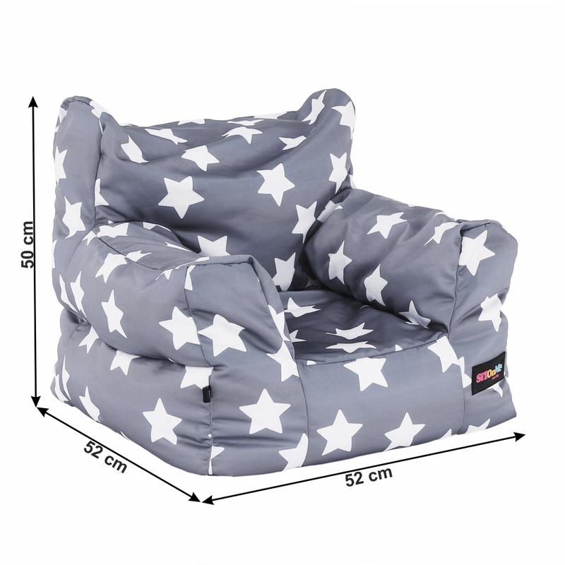 Casa si Gradina - Mobilier - Scaune si fotolii - Fotolii - Fotoliu tip puff, gri/alb, model stea, LURKO - Infinity.ro