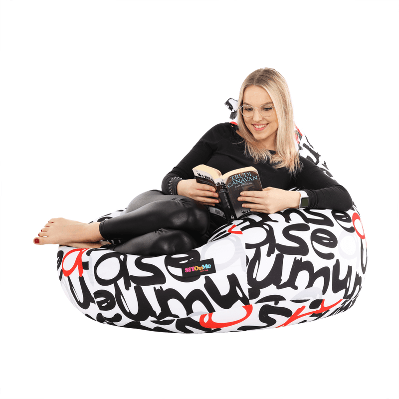 Casa si Gradina - Mobilier - Scaune si fotolii - Fotolii - Fotoliu tip puff, model alb / negru / gri / rosu, ELION - Infinity.ro