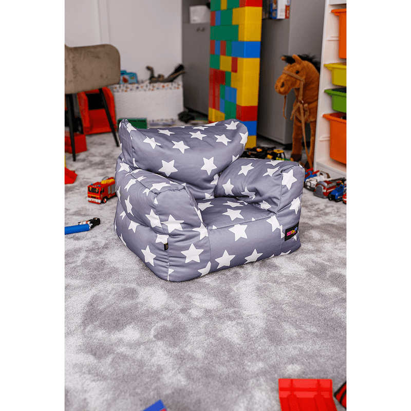 Casa si Gradina - Mobilier - Scaune si fotolii - Fotolii - Fotoliu tip puff, gri/alb, model stea, LURKO - Infinity.ro